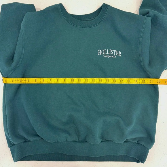 Hollister Crewneck Sweatshirt Dark Green Long Sleeve Size Small - Picture 12 of 14